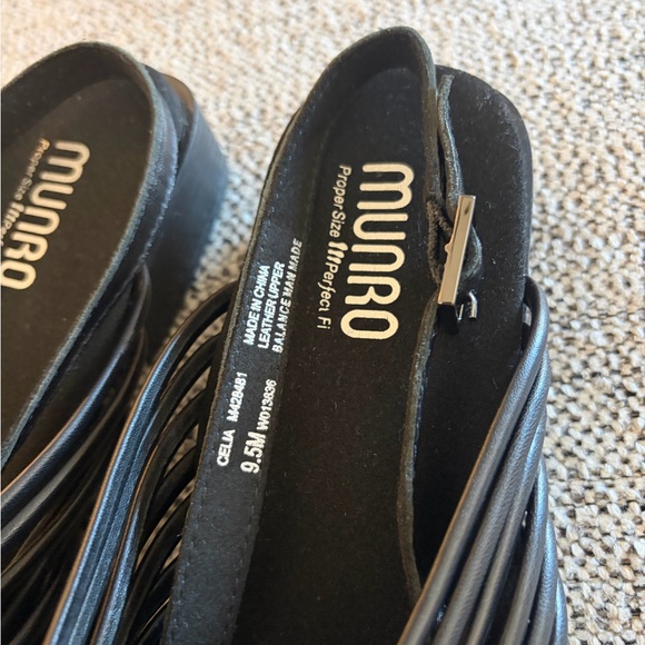 Munro Celia slingback sandals in black leather size 9.5 NEW - Picture 3 of 8